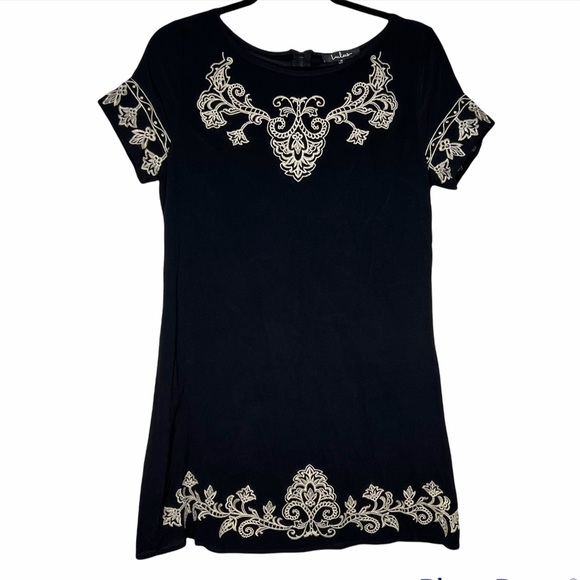 Lulus Tale To Tell Black/Beige Dress Size Small - Picture 2 of 5